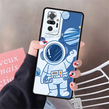 Funda For Xiaomi Redmi Note 10 9 11 Pro Soft Phone Case 10S 9S K40 8 9A 9C 9T 7 10C 8T Silicone Cover Space Cool Astronaut Shell Redmi Note 7