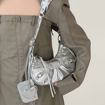 IELGY Fashion Trend Locomotive Bag Сумка подмышки, женская сумка через плечо премиум-класса с заклепками и кисточками белый