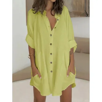 blusas mujer de moda 2022, летние топы, женские рубашки, женские рубашки оверсайз из хлопка и льна, блузки, топы с длинными рукавами, шикарная женская рубашка S белый