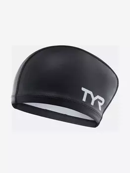 Шапочка для плавания TYR Long Hair Silicone Comfort Swim Cap, Черный