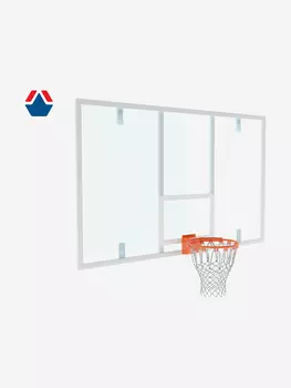 Щит баскетбольный OLIMPCITI ИГРОВОЙ 1800х1050 ПОЛИКАРБОНАТ цвет разметки БЕЛЫЙ (рама 40х40), Белый