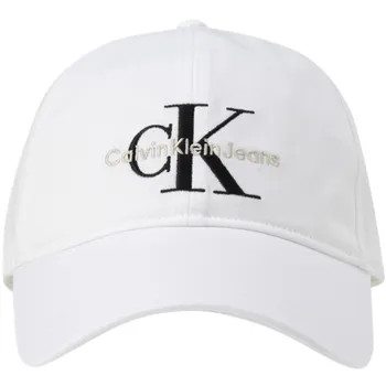 Calvin Klein CK/ Бейсболка с закругленным козырьком, 100% хлопок, унисекс, белая