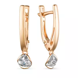 Серьги с английским замком из золота 23460-100