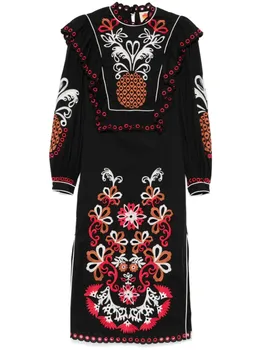Платье макси FARM Rio Cashew Mandala Richilieu, черный