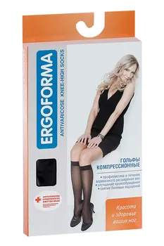 Гольфы ERGOFORMA жен. 2 компр. арт 321 р.5 черн, пара