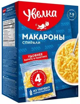 Макароны Увелка Спирали 4пак*80г - Vprok.ru Перекрёсток