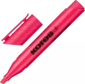 Маркер текстовыделитель Kores 1-4мм розовый