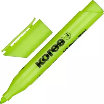 Маркер текстовыделитель Kores 1-4мм желтый