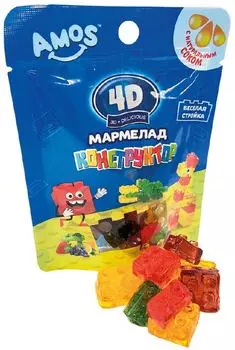 Мармелад Amos 4D 3D + Delicious Конструктор Веселая стройка 45г