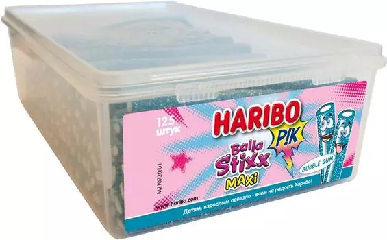 Мармелад Haribo жевательный Balla Stixx Bubble Gum 1.112кг