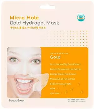 Маска для лица Beauugreen Gold Energy Hydrogel Mask с коллоидным золотом гидрогелевая 28г
