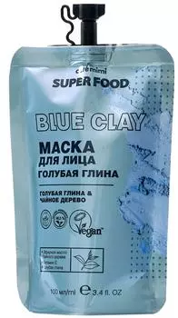 Маска для лица Cafe Mimi Super Food Голубая глина 100мл