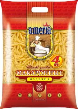 Макароны Ameria Перья рифленые №23 4кг. Закажите онлайн!