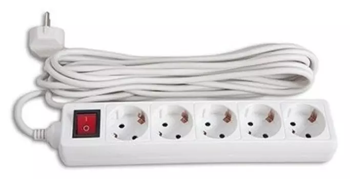 Удлинитель Buro BU-PS5.5/W (5м, 5роз.) белый