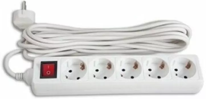 Удлинитель Buro BU-PS5.5/W 5м белый