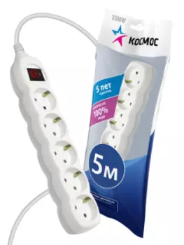 Удлинитель Космос YKsm5m-5g-Z-V(K)