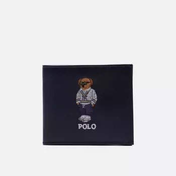 Кошелек Polo Ralph Lauren Polo Bear Embroidered Leather Billfold, цвет синий