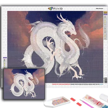 5D Алмазная картина Китайский дракон DIY Алмазная вышивка Горный хрусталь Украшение дома Full Round 20X30CM