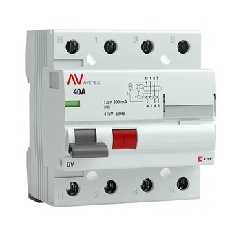 УЗО EKF rccb-4-40-300-ac-av DV 4P 40А/300мА (AC) AVERES