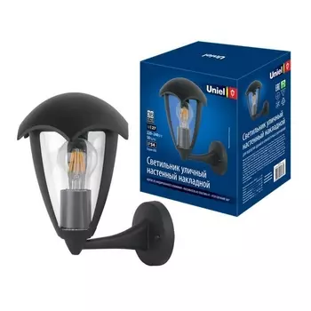 Настенный уличный фонарь IP65 UUL-S80A 60W/E27 IP54 Uniel BLACK