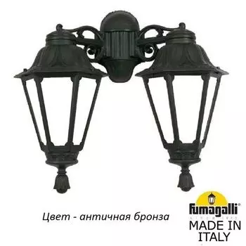 Настенный фонарь уличный IP55 Fumagalli Rut E26.141.000.BYF1RDN