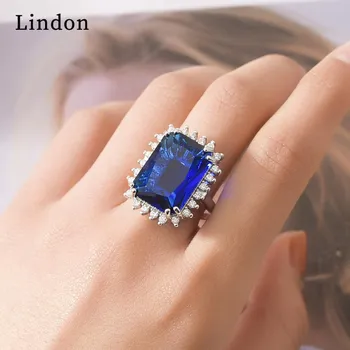 Классическое кольцо Lindon из медного сплава с цирконием, женские ювелирные изделия, свадебный подарок для вечеринки красный
