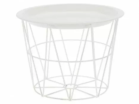 Столик-корзина living white (ogogo) белый 27x25x27 см.