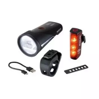 Фара велосипедная с фонарём SIGMA AURA 100 люкс, OSRAM LED, 2 режима USB/Blaze, 4-017950