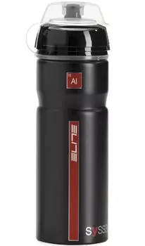 Фляга Elite Syssa, 0.75 л, алюминий, черный глянец, защитный колпачок, EL0101211