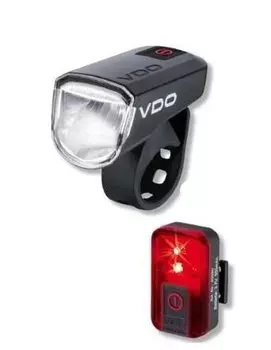 Фара+фонарь VDO Li-Ion АКБ USB-заряд, 1д 30 LUX. + Li-Ion АКБ USB-заряд, красный, 4-4000