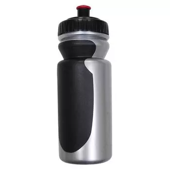 Фляга велосипедная V-GRIP V-6000, 550мл, пластик, с клапаном, резиновые вставки, серебро/черный