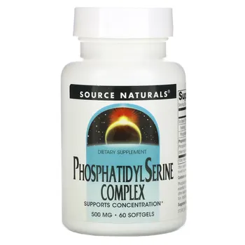 Source Naturals, комплекс с фосфатидилсерином, 500 мг, 60 капсул