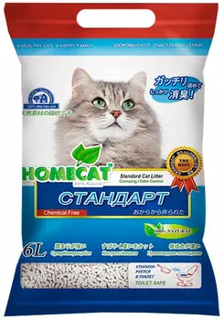 Homecat эколайн стандарт наполнитель комкующийся для туалета кошек (12 + 12 л)