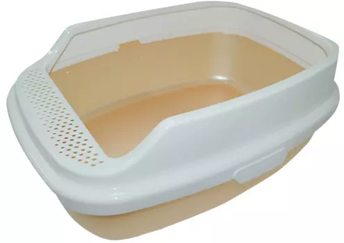 Homecat De Luxe лоток для кошек с бортиком бежевый перламутр 53 х 39 х 23 см (1 шт)