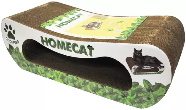 Homecat когтеточка картонная Мятная волна большая 61 х 25 х 20 см (1 шт)