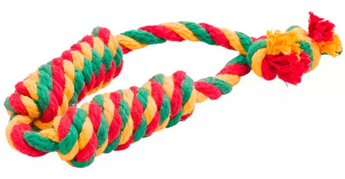 Игрушка для собак Doglike Dental Knot Сарделька канатная двойная цветная средняя (1 шт)