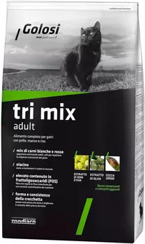 Golosi Tri Mix для взрослых кошек с курицей, говядиной и рисом (1,5 кг)