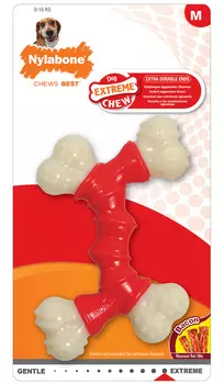 Игрушка для собак Nylabone Extreme Chew Double Bone двойная косточка экстра-жесткая с ароматом бекона M (1 шт)