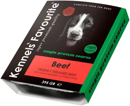 Kennels` Favourite 100 % Beef беззерновые для взрослых собак всех пород с говядиной (395 гр)