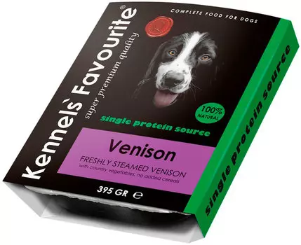 Kennels` Favourite 100 % Venison беззерновые для взрослых собак всех пород с олениной (395 гр)