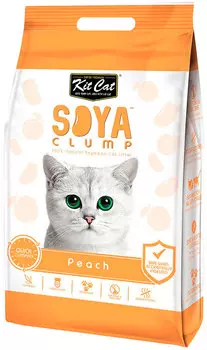 Kit Cat Soya Clump Peach наполнитель соевый биоразлагаемый комкующийся для туалета кошек с ароматом персика (7 л)