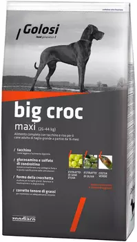 Golosi Big Croc Maxi для взрослых собак крупных пород с индейкой и рисом (12 + 12 кг)