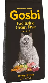 Gosbi Exclusive Grain Free Cat Adult беззерновой для взрослых кошек с индейкой и рыбой (2 кг)
