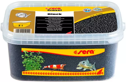 Грунт для аквариума Sera Gravel Black черный 2 – 3 мм 3 л (1 шт)