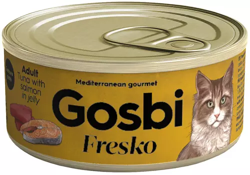 Gosbi Fresko Grain Free Cat Adult беззерновые для взрослых кошек с тунцом и лососем в желе (70 гр)