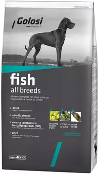 Golosi Fish All Breeds для взрослых собак всех пород с рыбой и рисом (20 кг)