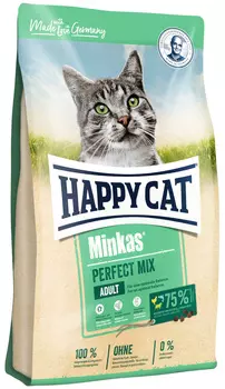 Happy Cat Minkas Perfect Mix для взрослых кошек с птицей, ягненком и рыбой (10 кг)
