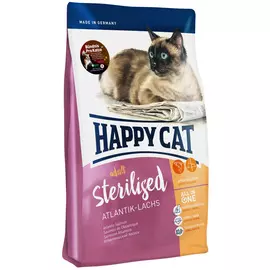 Happy Cat Supreme Sterilised Atlantik-lachs для взрослых кастрированных котов и стерилизованных кошек с лососем (0,3 кг)