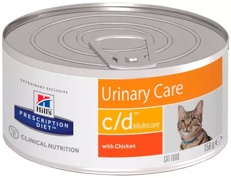 Hill's Prescription Diet Multicare с/d Chicken для взрослых кошек при мочекаменной болезни с курицей 156 гр (156 гр х 24 шт)