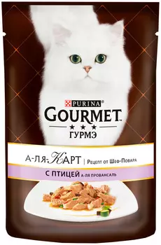 Gourmet A La Carte для взрослых кошек с птицей, баклажаном, цукини и томатом а-ля провансаль (85 гр х 24 шт)